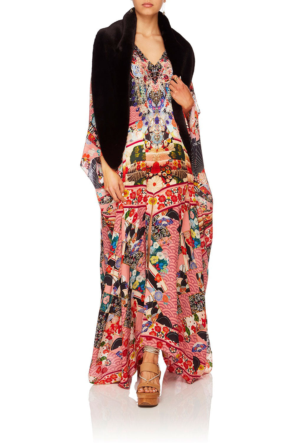 CAMILLA POSTCARDS FROM MARS SPLIT FRONT & SLEEVE KAFTAN