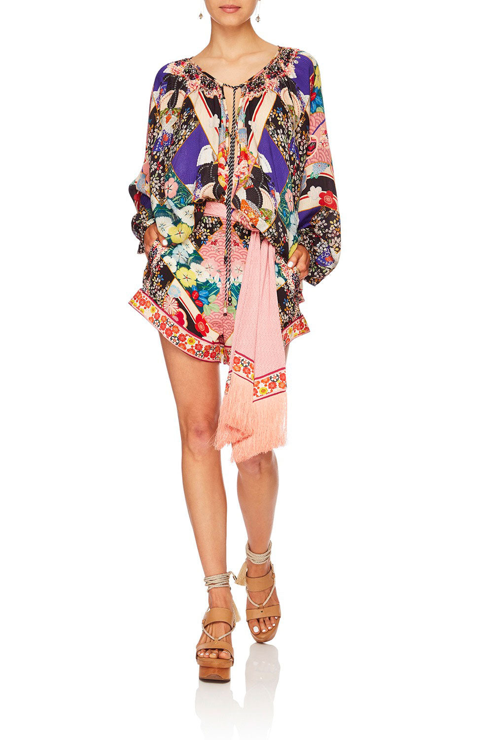 CAMILLA POSTCARDS FROM MARS TIE DETAIL HIGH CUT SHORTS