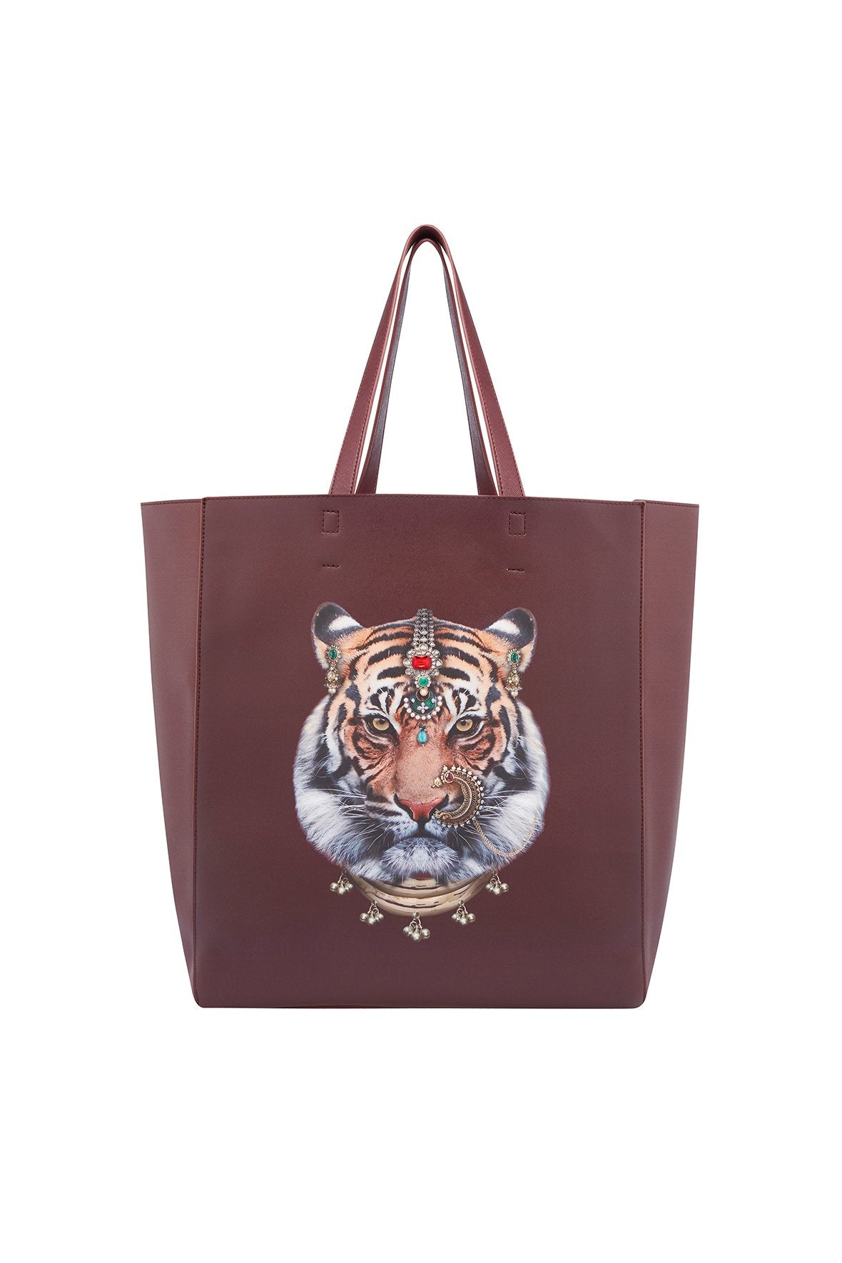 CAMILLA BURGUNDY SAFFIANO TOTE BAG