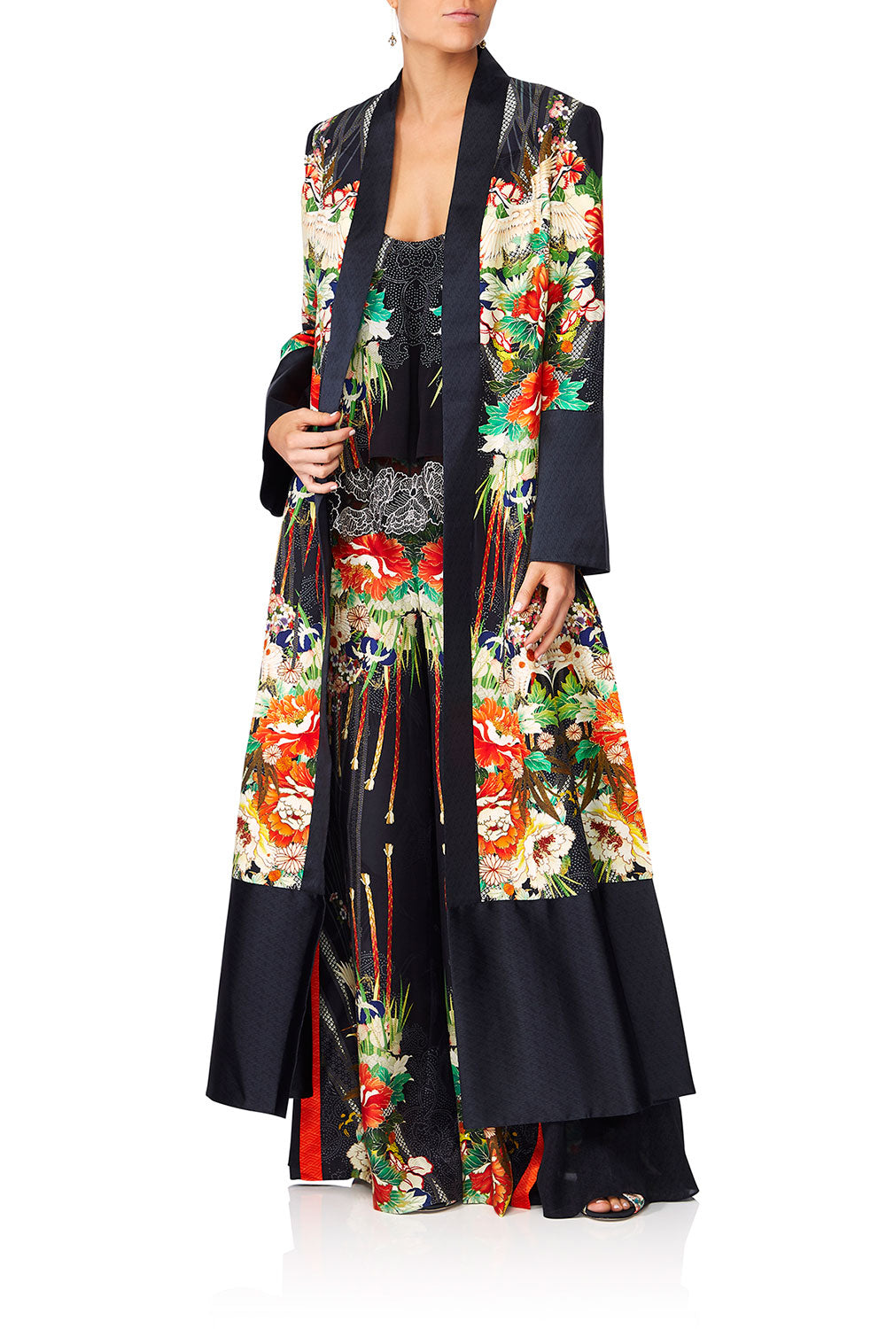 CAMILLA QUEEN OF KINGS KIMONO COAT WSPLITS