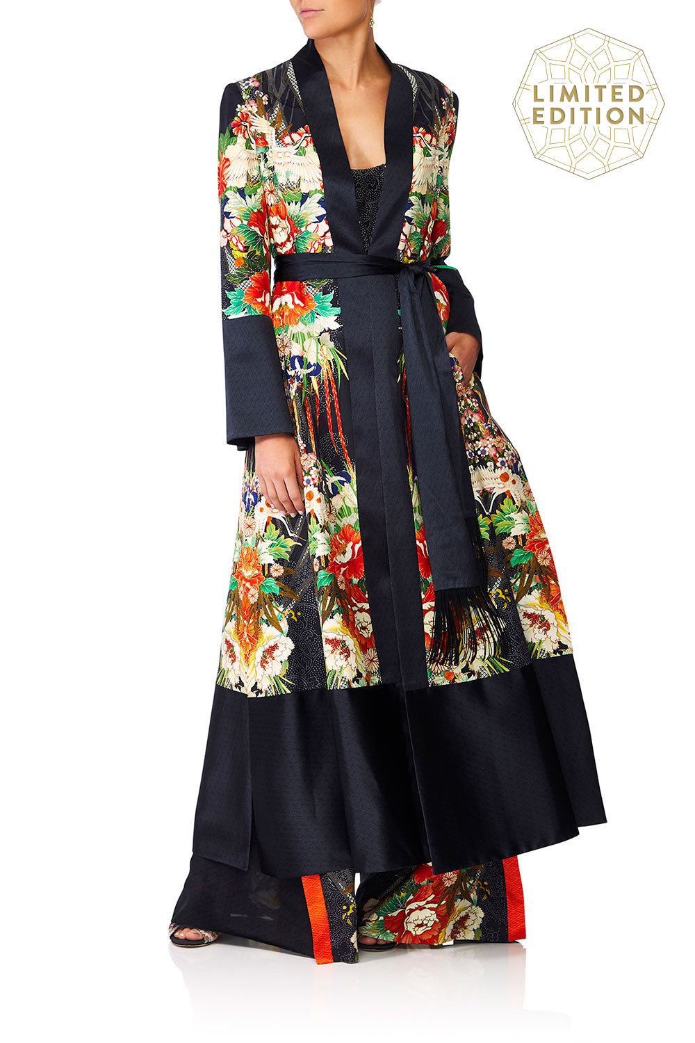 CAMILLA QUEEN OF KINGS KIMONO COAT WSPLITS
