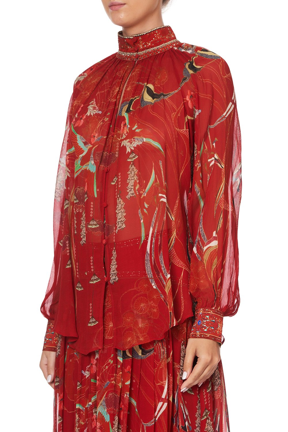 RAGLAN BUTTON UP SHIRT FORBIDDEN FRUIT