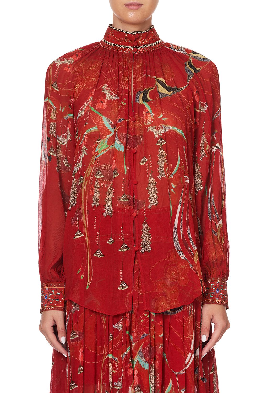 RAGLAN BUTTON UP SHIRT FORBIDDEN FRUIT