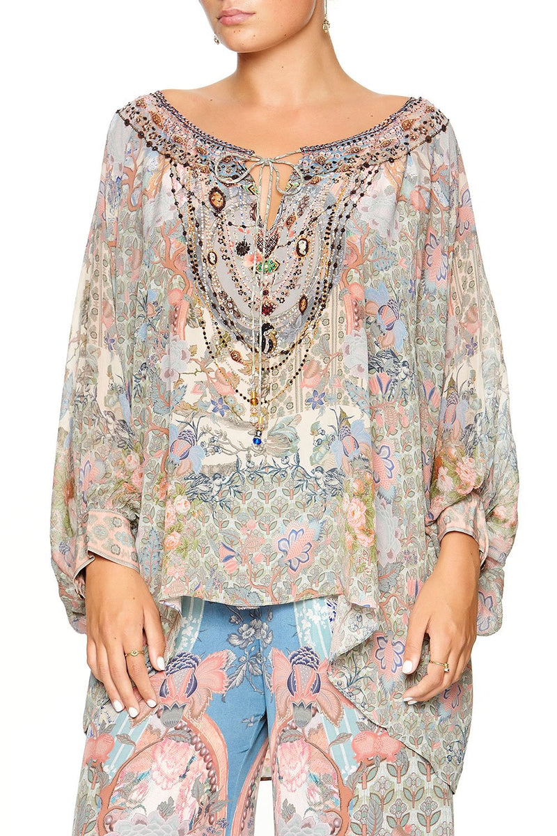 RAGLAN SLEEVE BLOUSE WITH CUFF EGYPTIAN ROSE