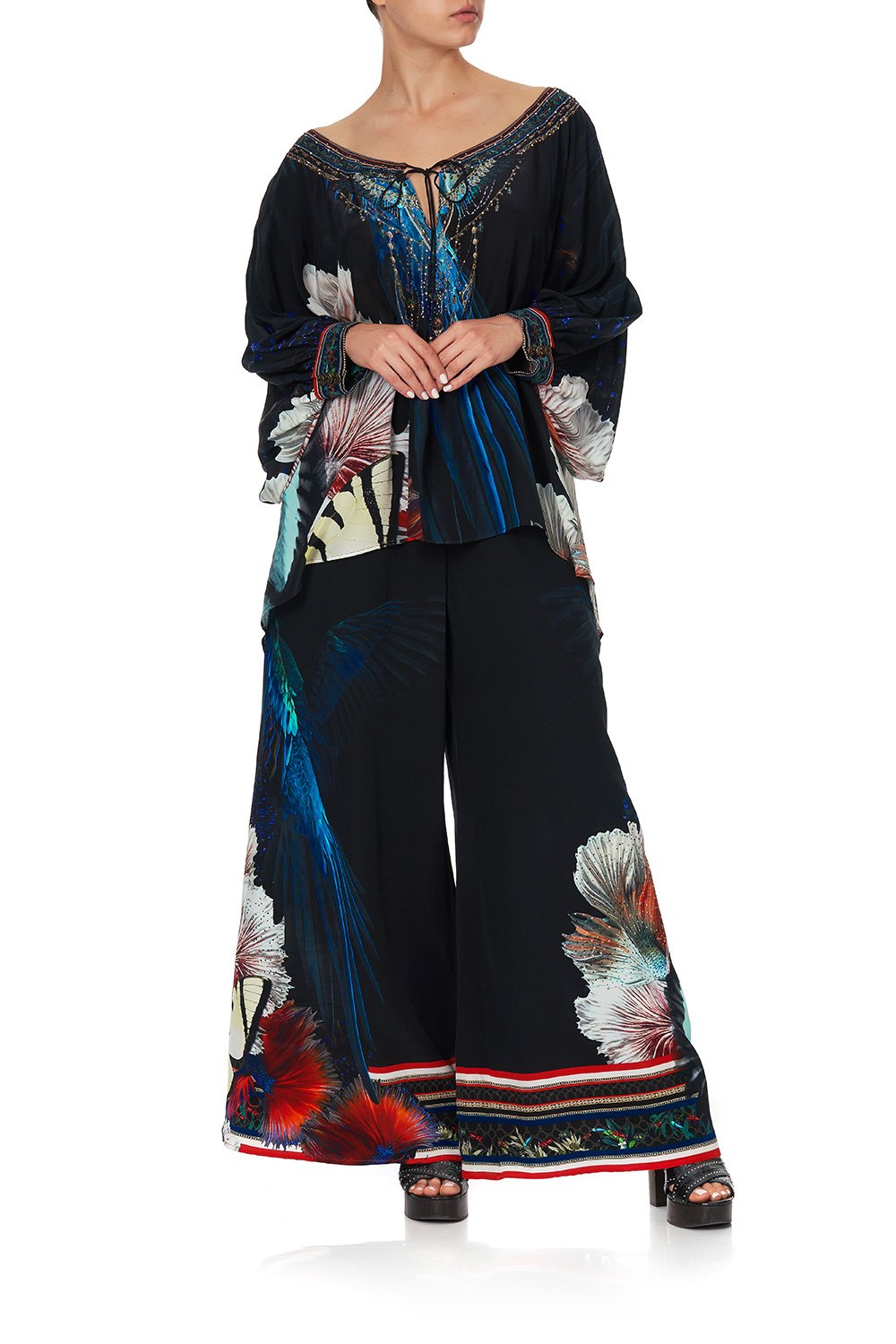 RAGLAN SLEEVE BLOUSE WITH CUFF NIGHT FLIGHT