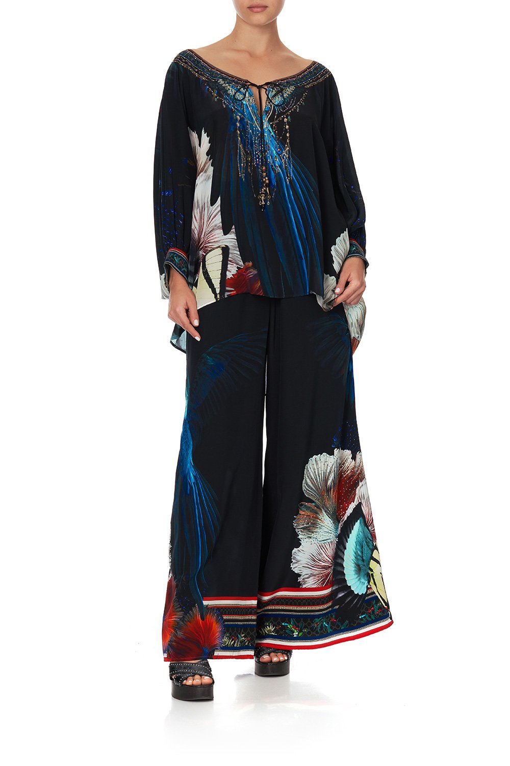 RAGLAN SLEEVE BLOUSE WITH CUFF NIGHT FLIGHT