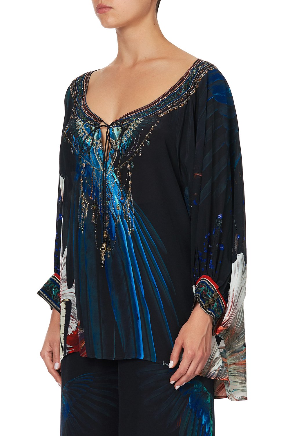 RAGLAN SLEEVE BLOUSE WITH CUFF NIGHT FLIGHT