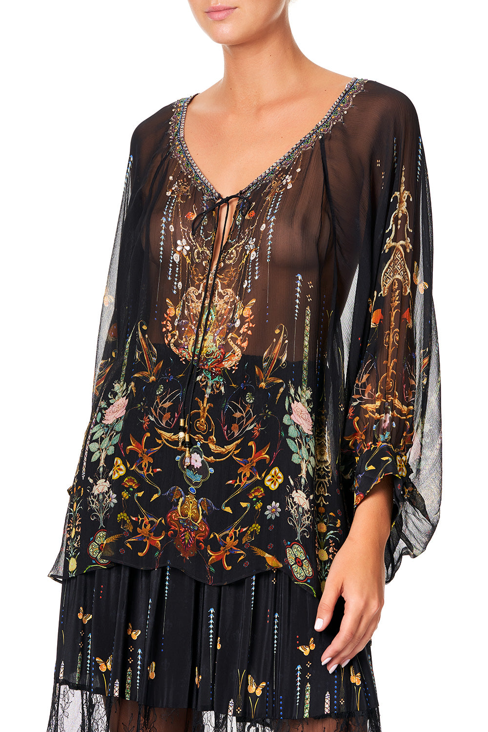 CAMILLA RAGLAN SLEEVE BLOUSE WITH CUFF REBELLE REBELLE