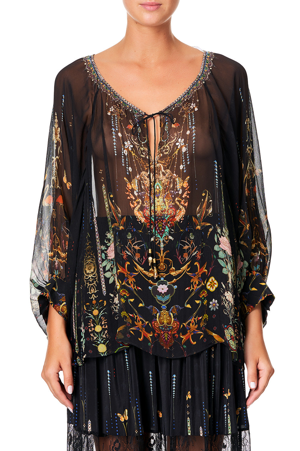 CAMILLA RAGLAN SLEEVE BLOUSE WITH CUFF REBELLE REBELLE