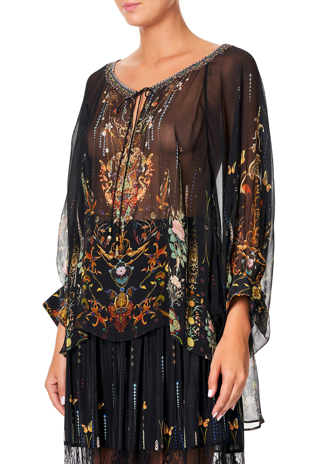 CAMILLA RAGLAN SLEEVE BLOUSE WITH CUFF REBELLE REBELLE