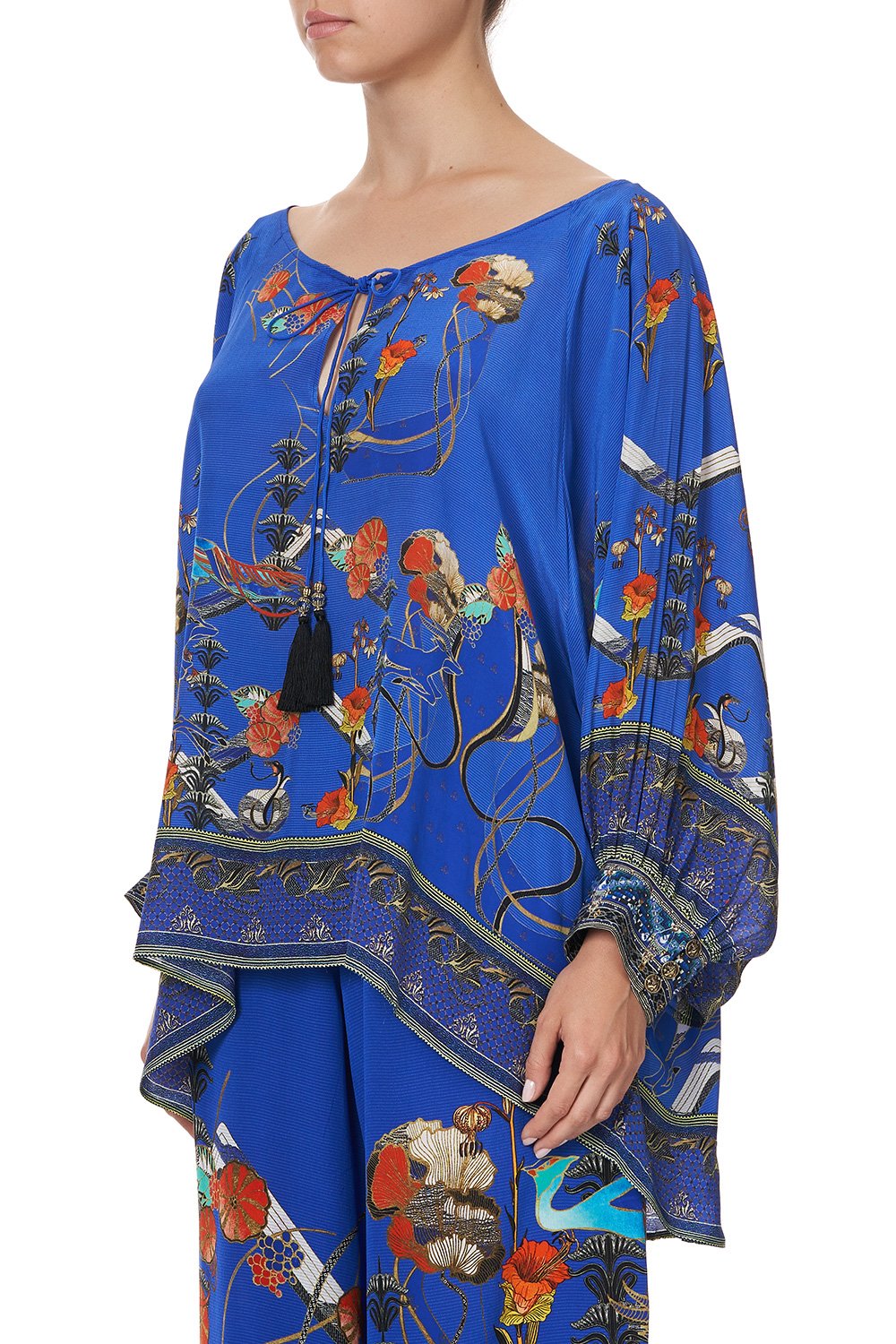 RAGLAN SLEEVE BLOUSE WITH CUFF TREE OF LIFE