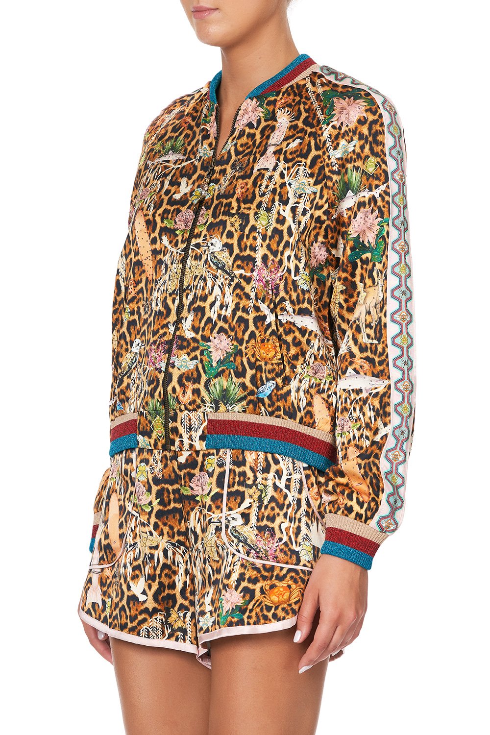 RAGLAN SLEEVE BOMBER JACKET FAUNA ELECTRO