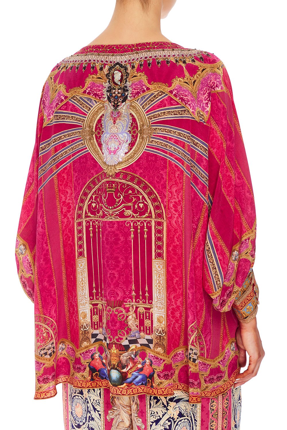 CAMILLA RAGLAN SLEEVE BUTTON UP TOP LOUNGE HOUR