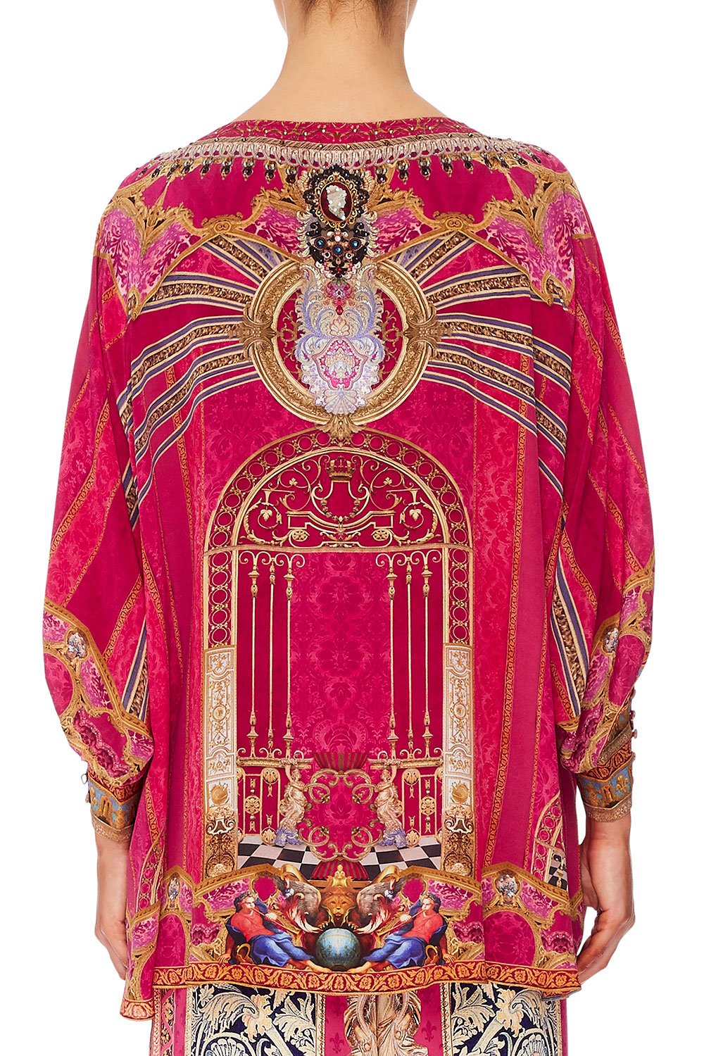 CAMILLA RAGLAN SLEEVE BUTTON UP TOP LOUNGE HOUR