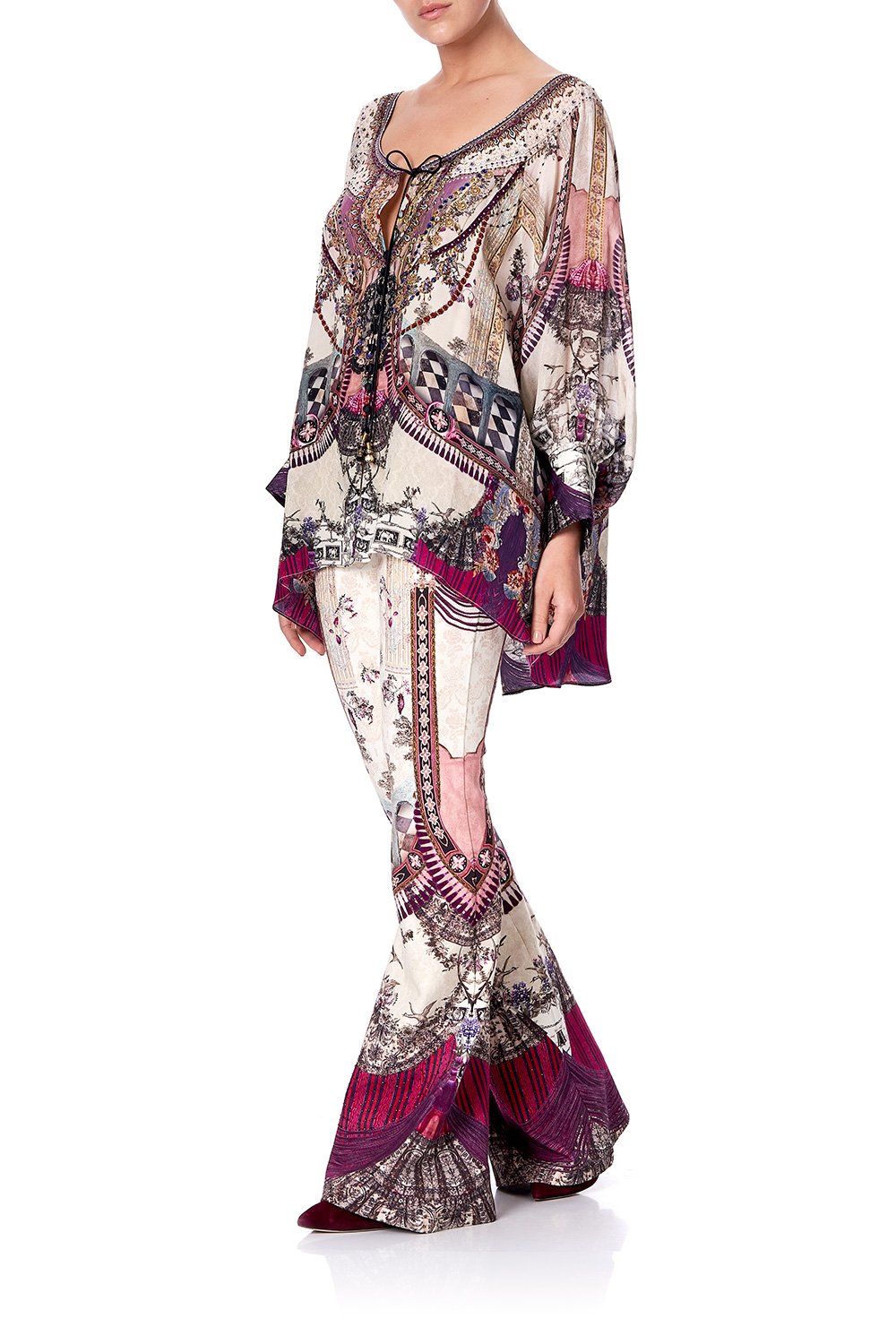 HIGH WAISTED FLARED TROUSER VIOLET CITY