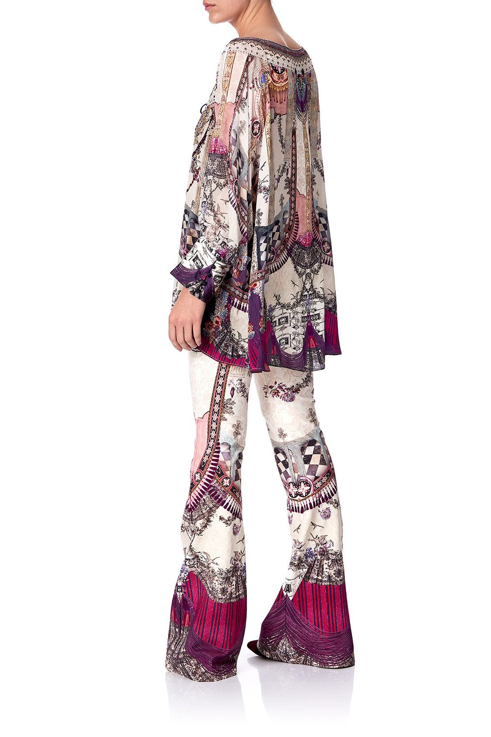 HIGH WAISTED FLARED TROUSER VIOLET CITY