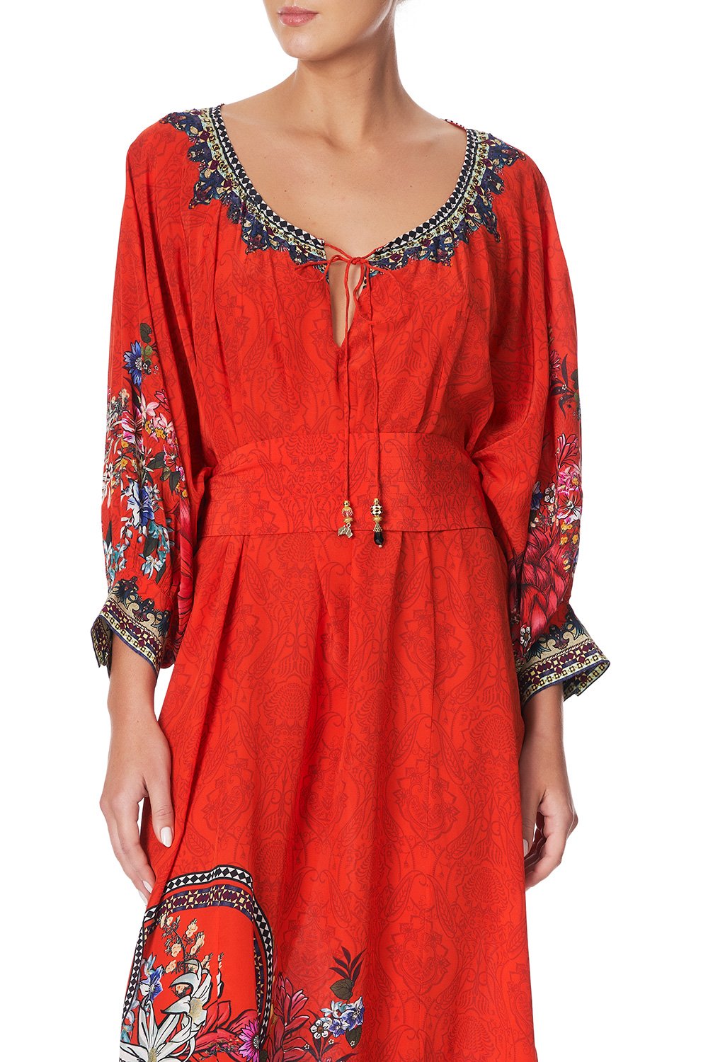 RAGLAN SLEEVE DRESS WITH CUFFS WONDERING WARATAH