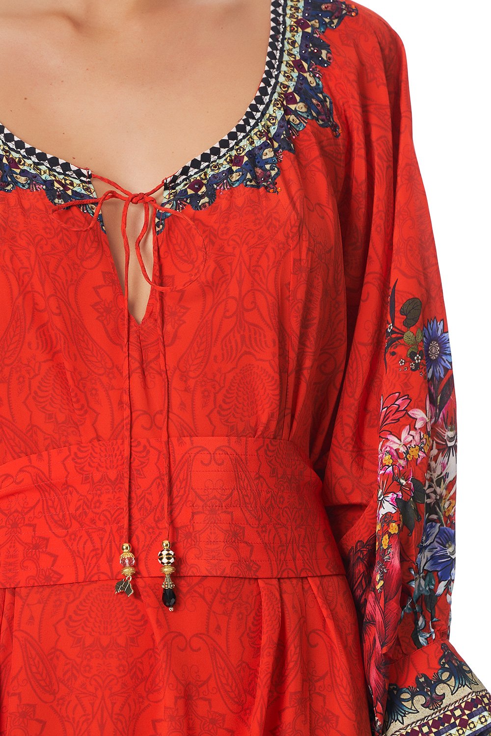 RAGLAN SLEEVE DRESS WITH CUFFS WONDERING WARATAH