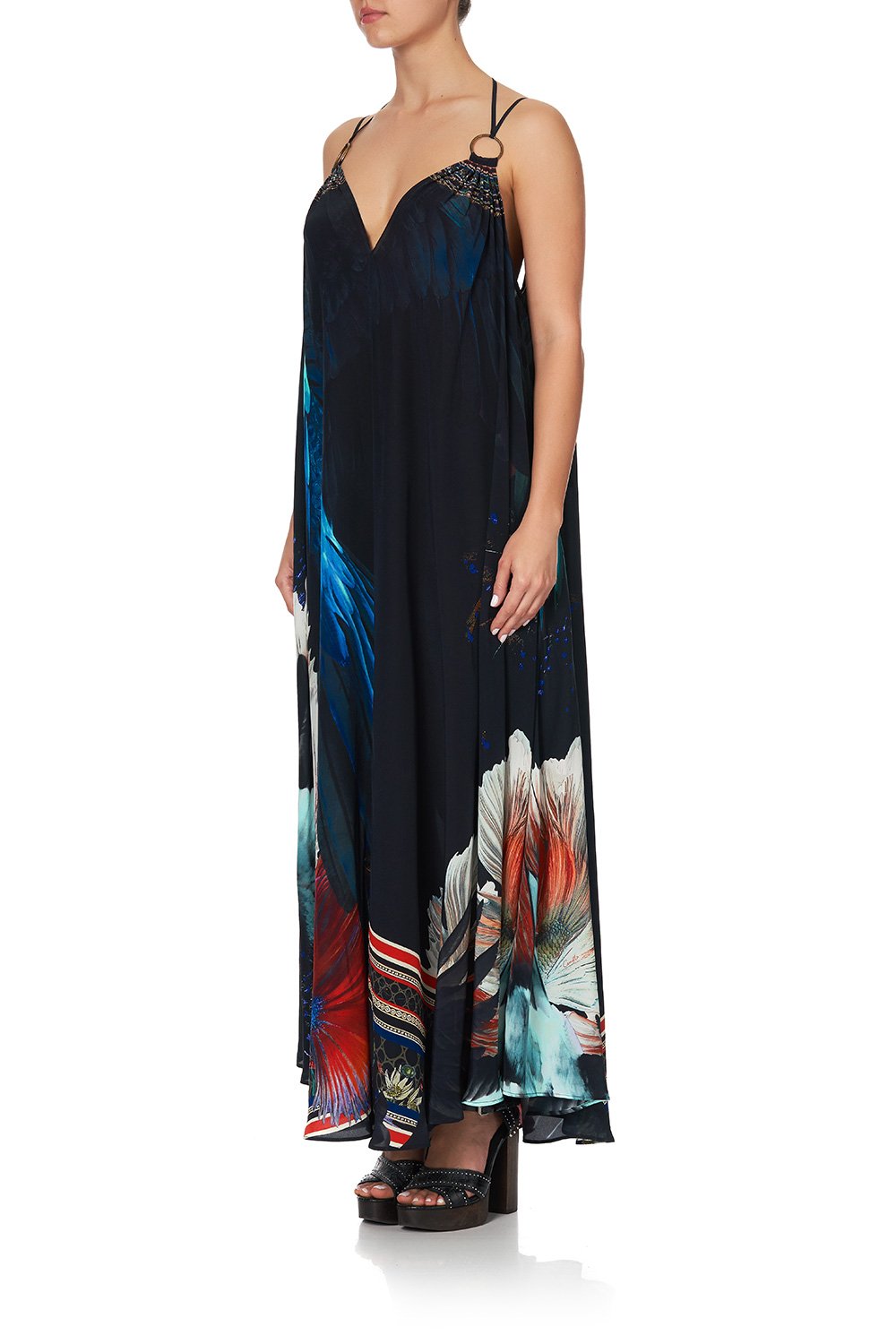 RING DETAIL STRAP DRESS NIGHT FLIGHT