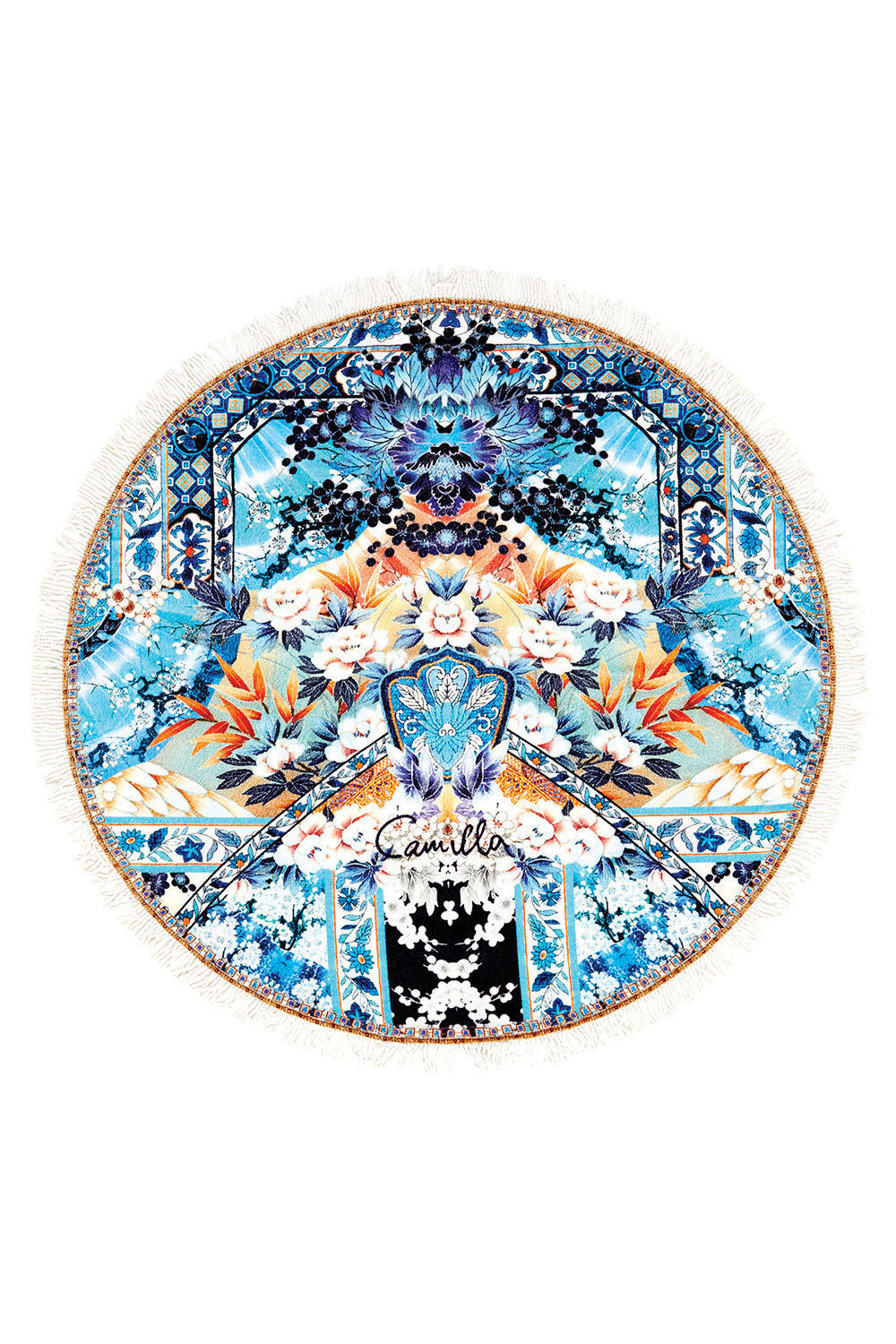 CAMILLA TOKYO TRIBE ROUND TOWEL W FRINGING
