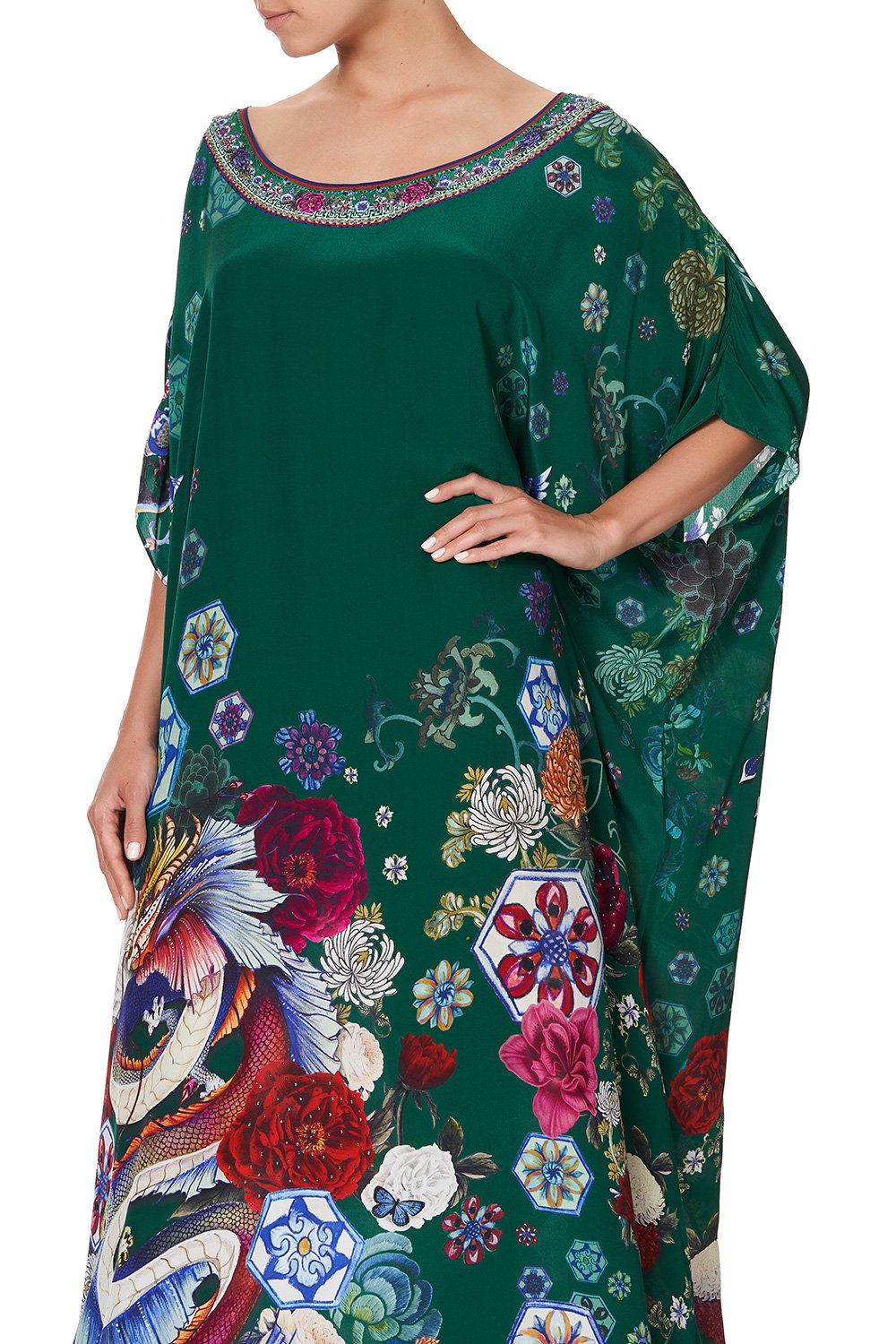 ROUND NECK KAFTAN EMERALD'S ORBIT