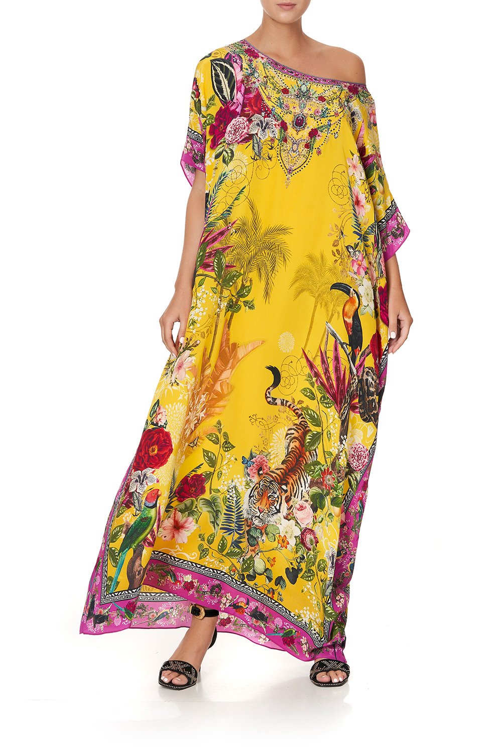 ROUND NECK KAFTAN SAFFRON MOON