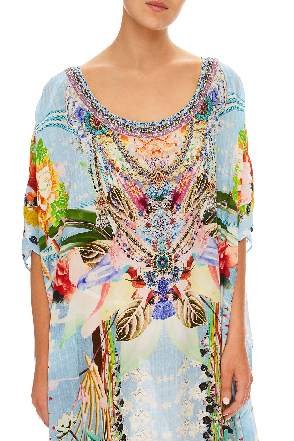 CAMILLA THE STILL ABYSS ROUND NECK KAFTAN