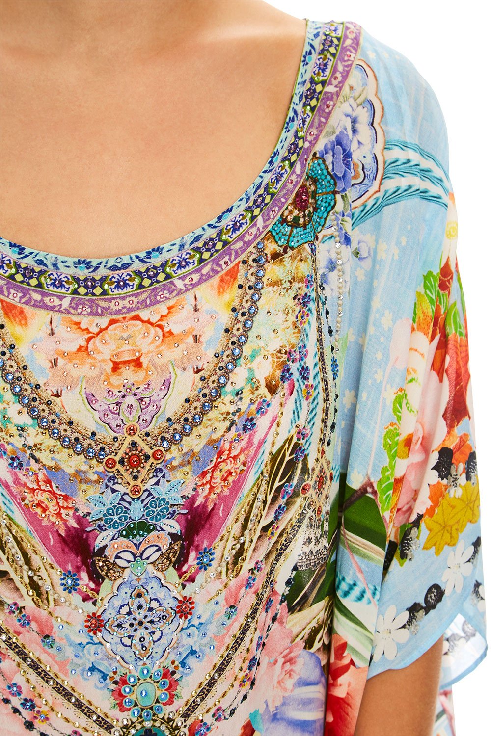 CAMILLA THE STILL ABYSS ROUND NECK KAFTAN