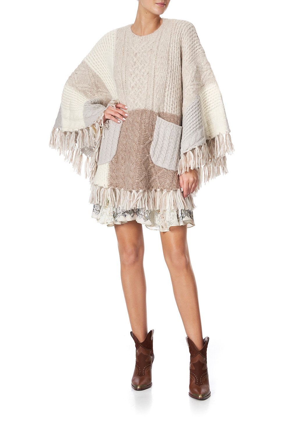 ROUND NECK PONCHO WITH POCKETS COUNTRY DIARIES