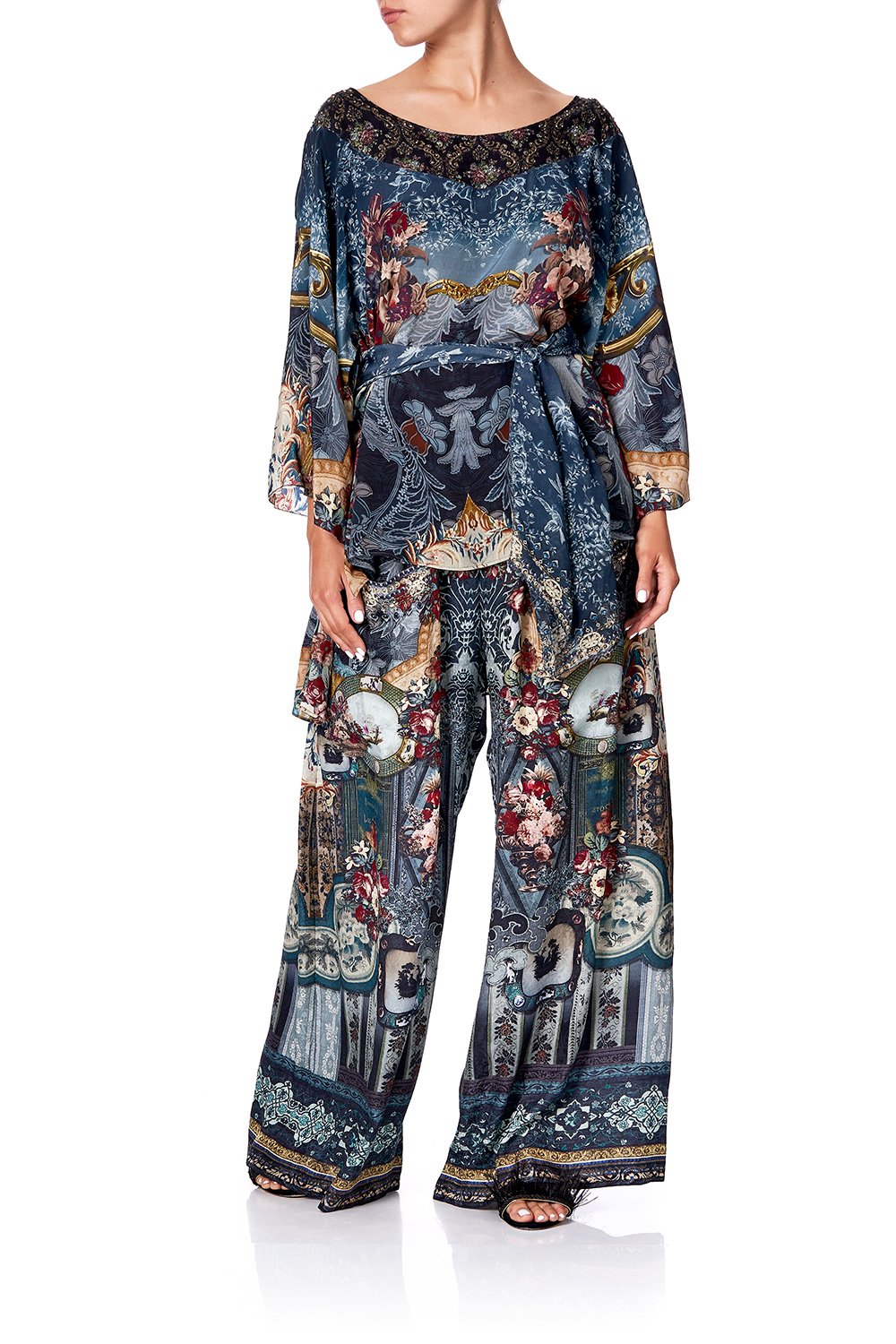 ROUND NECK TOP WITH BELT HOTEL BOHEME