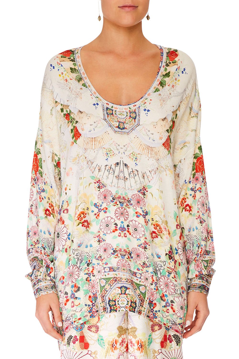 CAMILLA ROUNDED V NECK KNIT W/ BELL SLEEVE TIME AFTER TIME