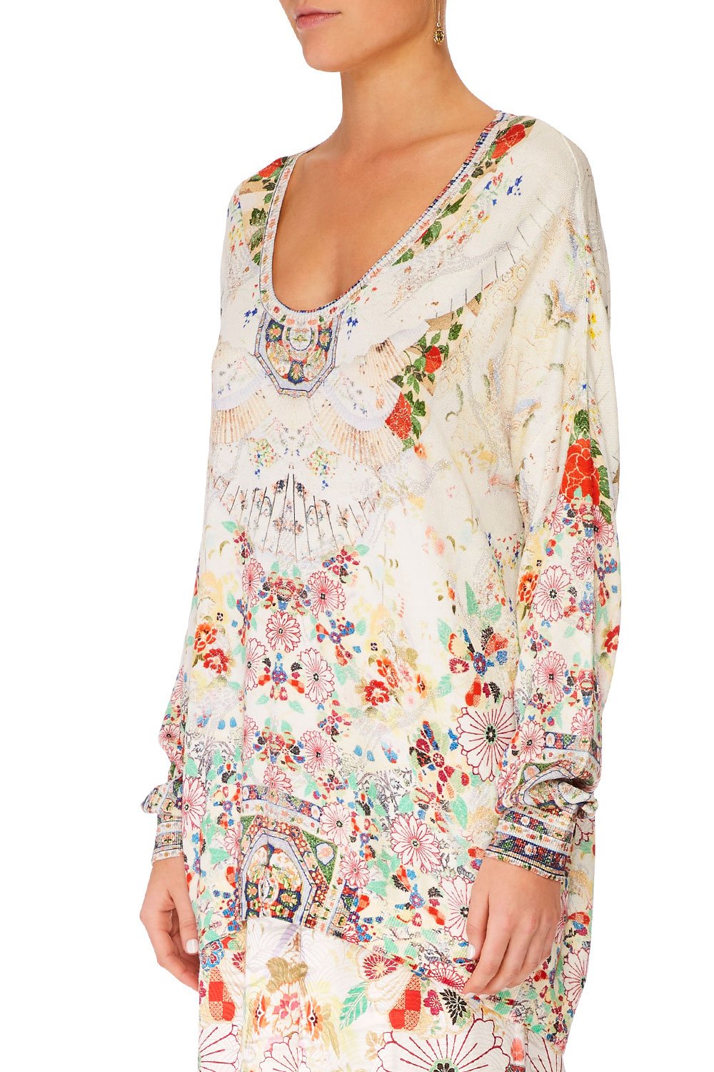 CAMILLA ROUNDED V NECK KNIT W/ BELL SLEEVE TIME AFTER TIME