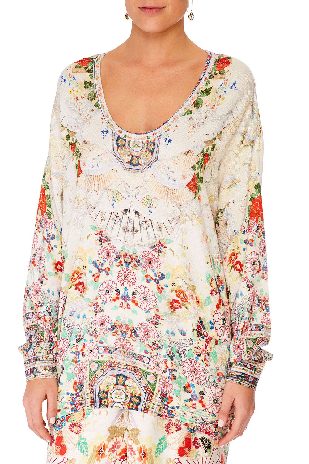 CAMILLA ROUNDED V NECK KNIT W/ BELL SLEEVE TIME AFTER TIME