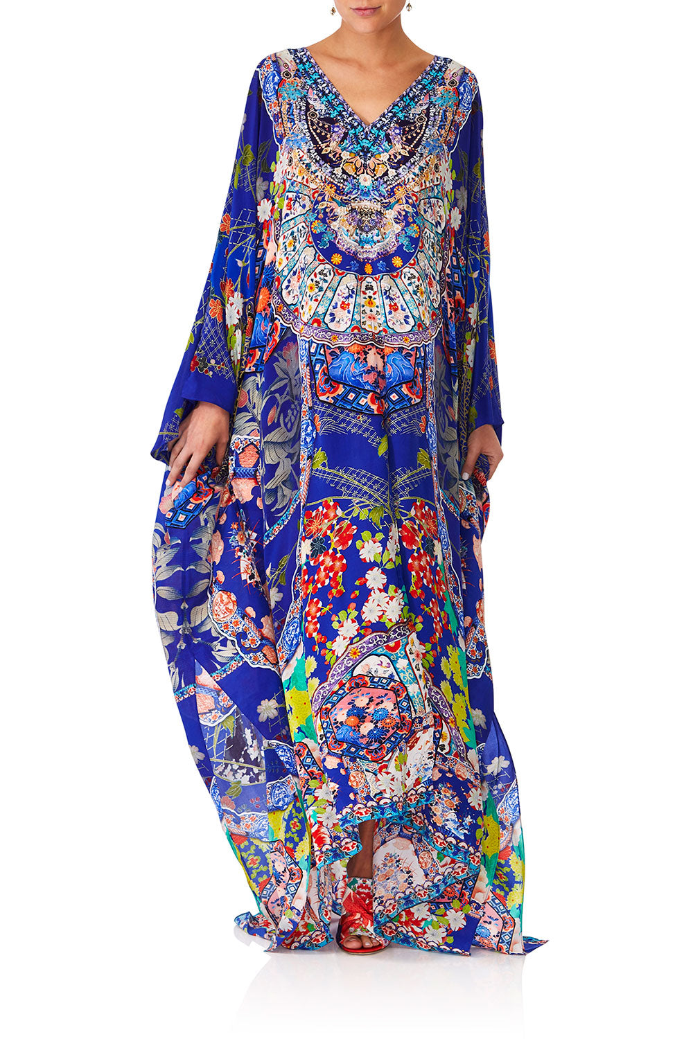 CAMILLA SATURN SISTER SPLIT FRONT & SLEEVE KAFTAN