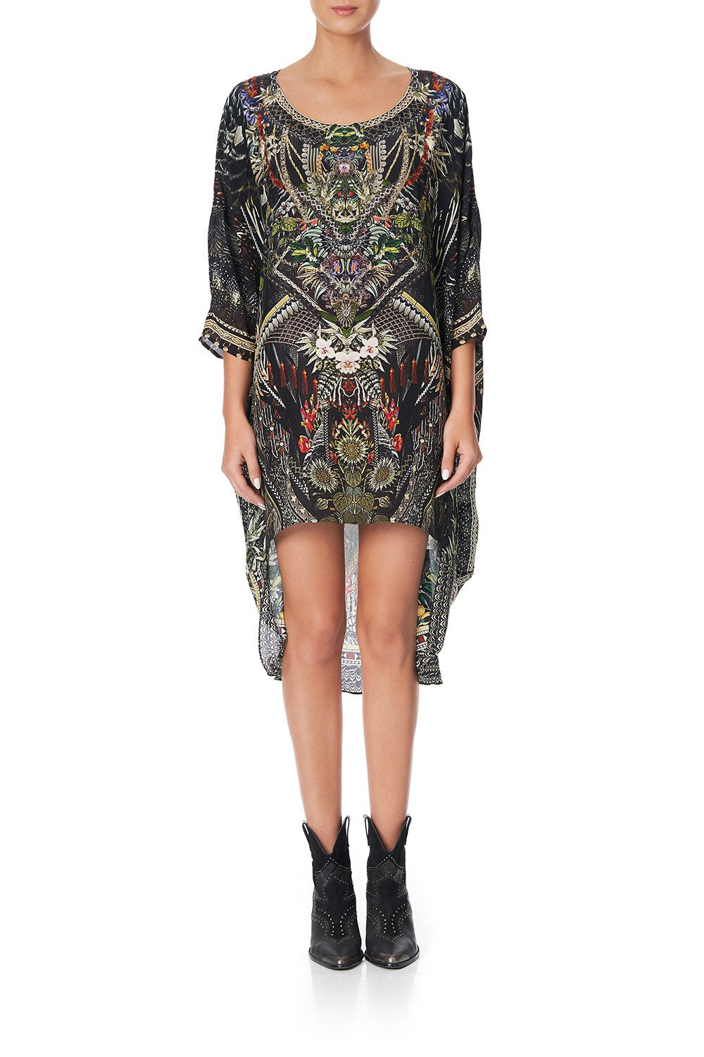 SCOOP BACK HEM DRESS BOTANICAL CHRONICLES