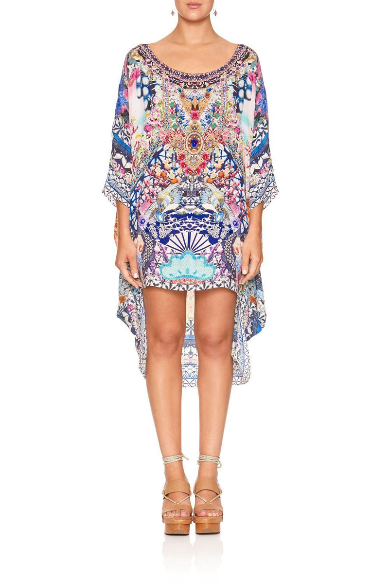 SCOOP BACK HEM DRESS JUNGLE FLIGHT