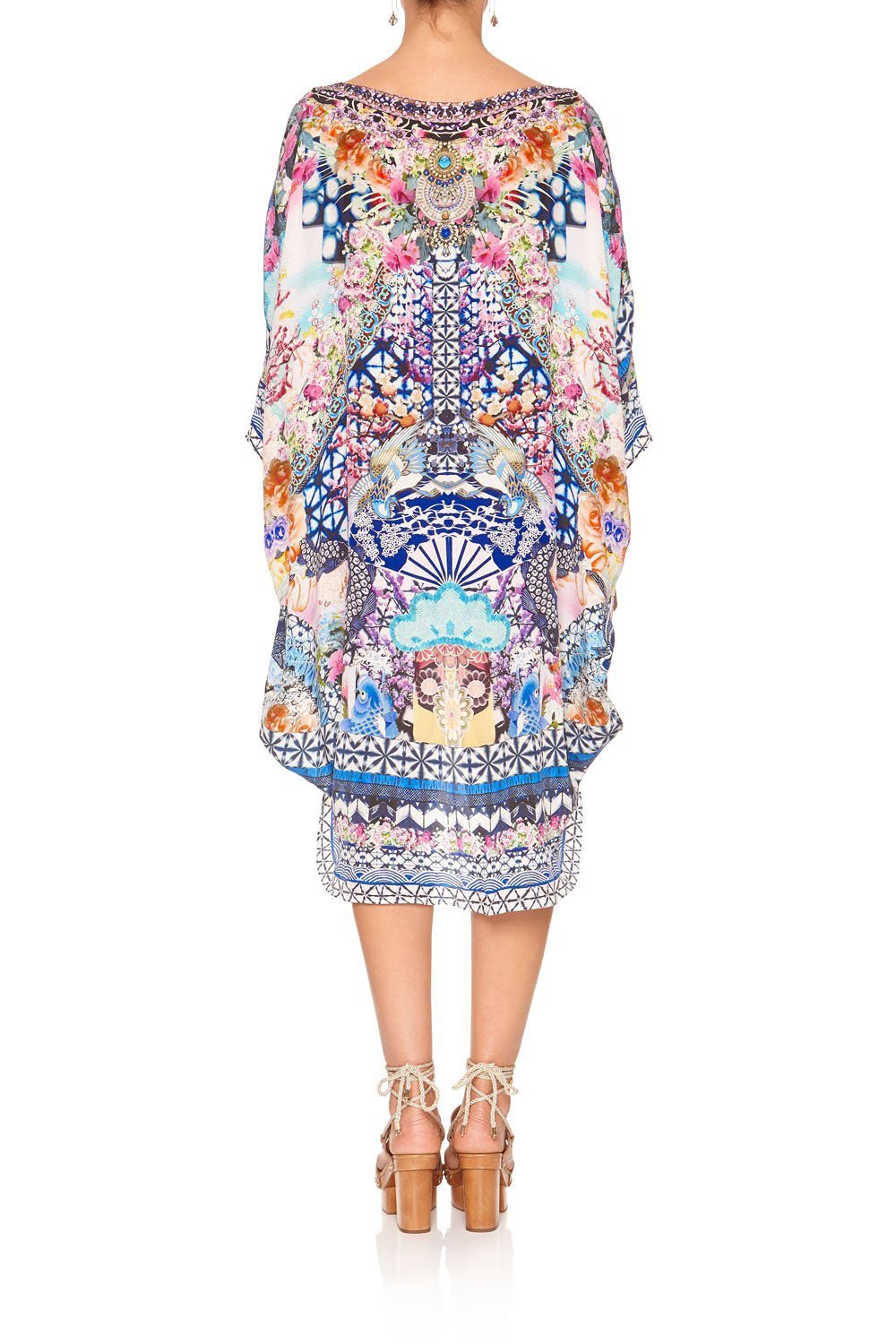 SCOOP BACK HEM DRESS SHIBORI SHORES