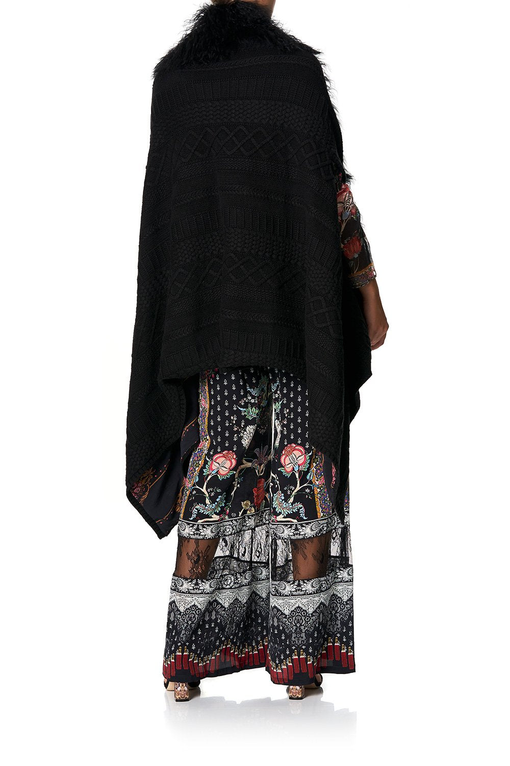 CAMILLA SHEARLING CAPE WITH LINING HAUTE PROVINCIAL