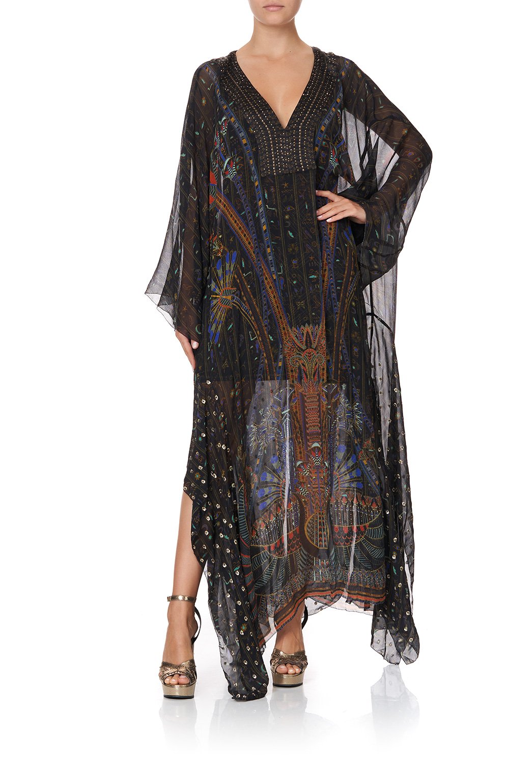 SHEER KAFTAN WITH TIE AND SLIP GATEWAY TO GIZA