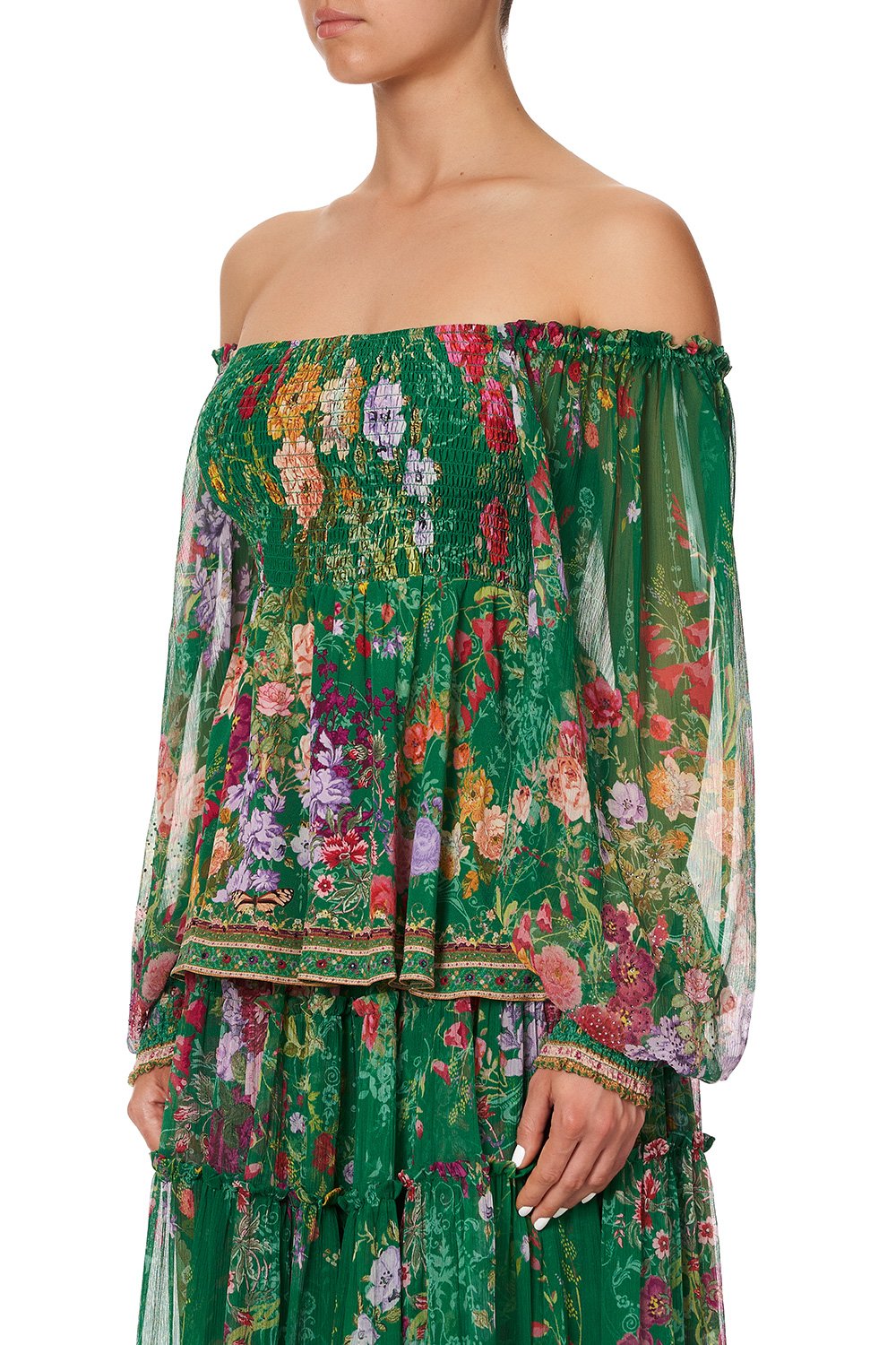 SHIRRED BODICE BLOUSE DIARIES FROM A VILLA