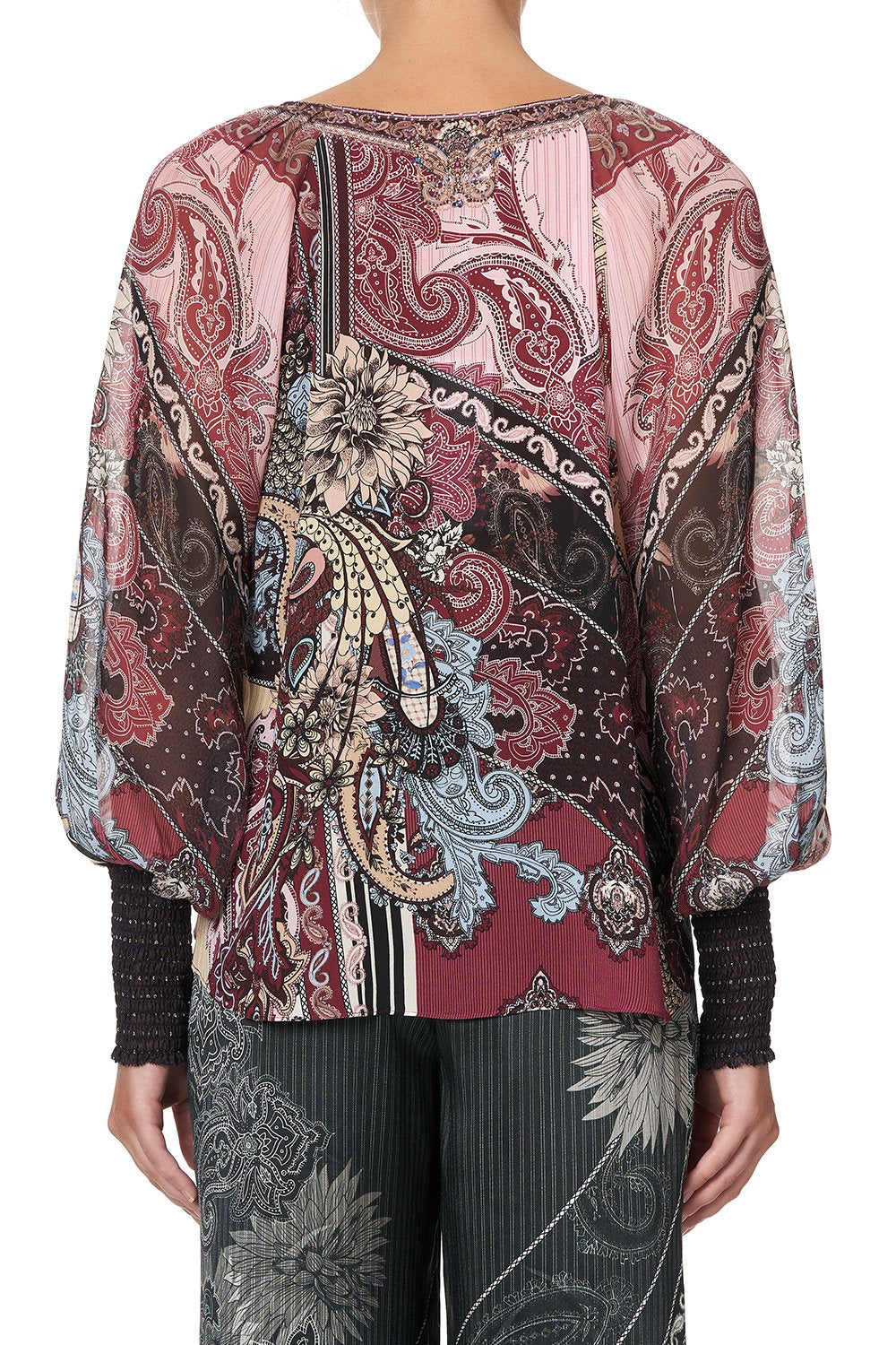 SHIRRED CUFF BLOUSE TALE OF THE FIRE BIRD