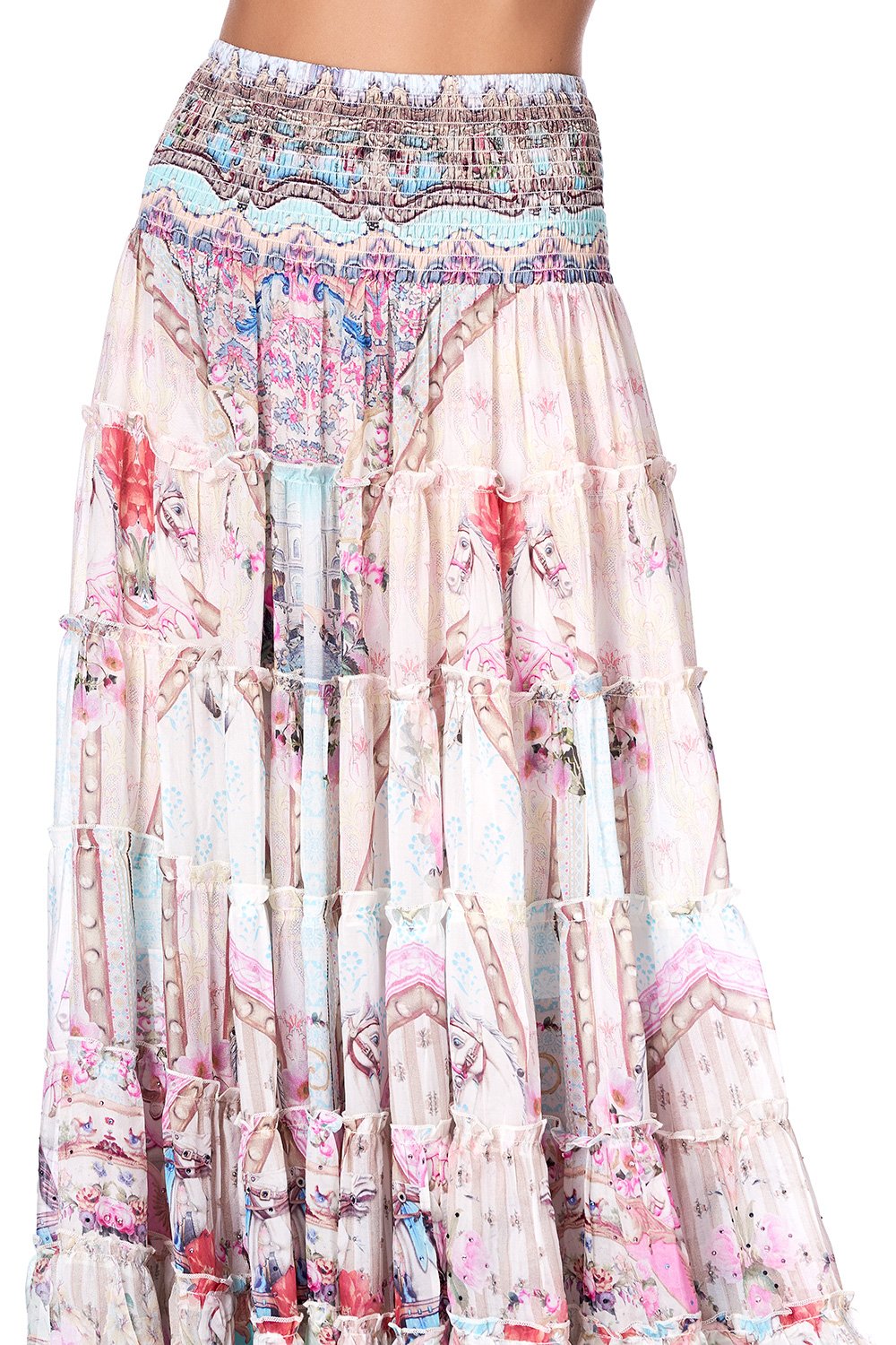 SHEER TIERED CIRCLE SKIRT CAROUSEL MADEMOISELLE