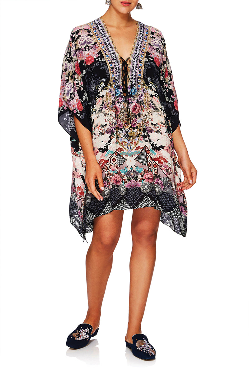 NIGHTS WITH HER SHORT LACE UP KAFTAN