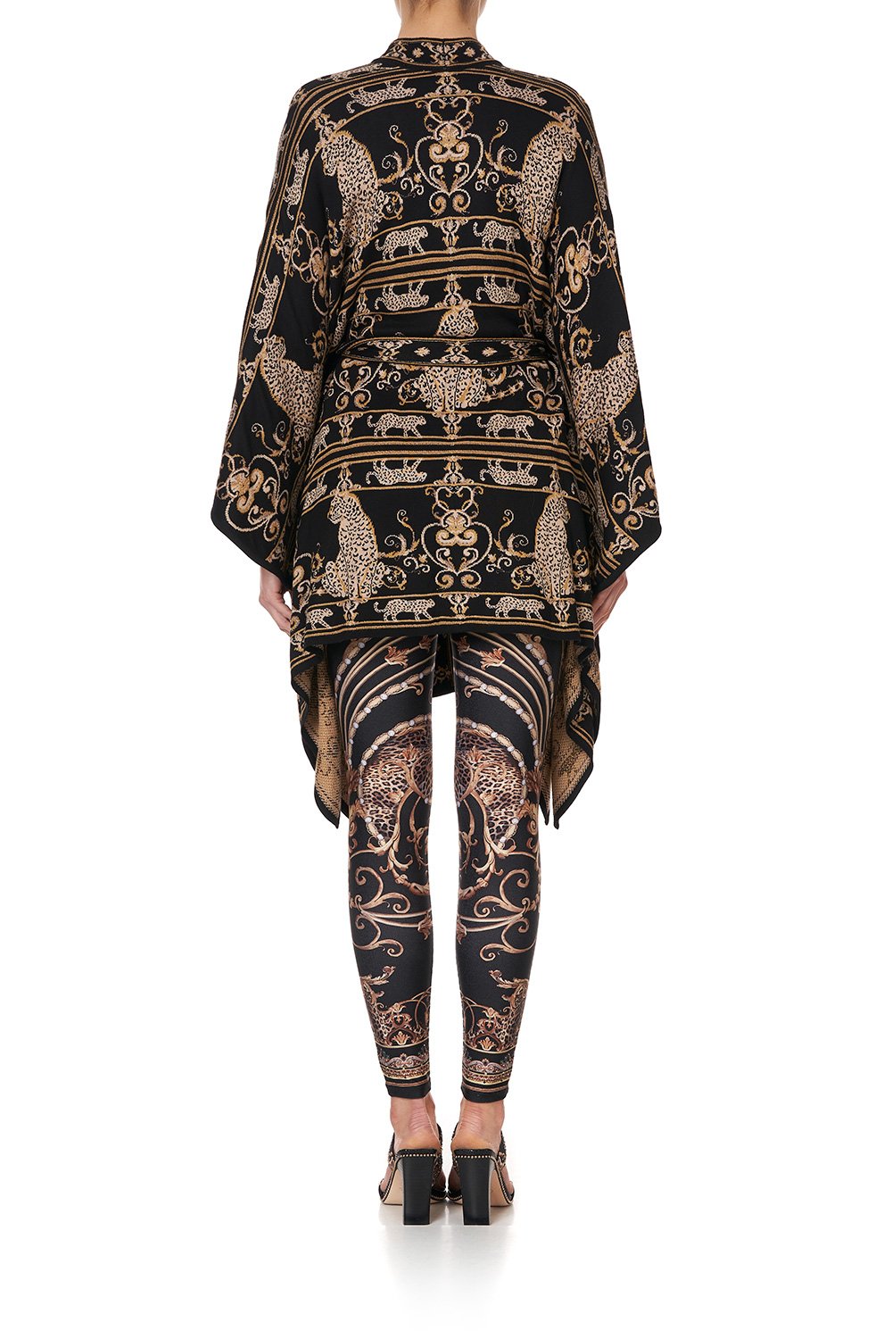 SHORT KNIT PONCHO WITH TIE STUDIO 54