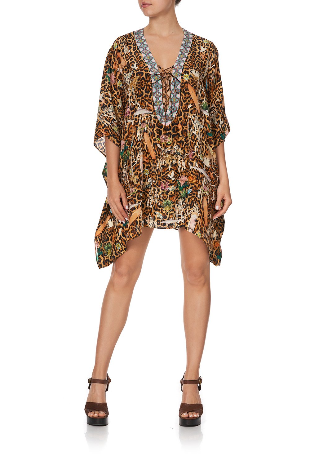 SHORT LACE UP KAFTAN FAUNA ELECTRO