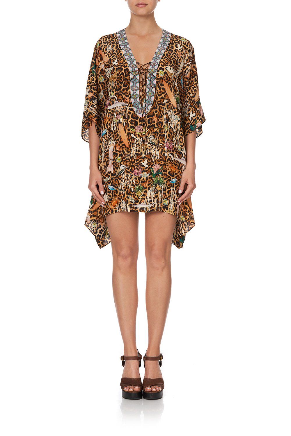 SHORT LACE UP KAFTAN FAUNA ELECTRO