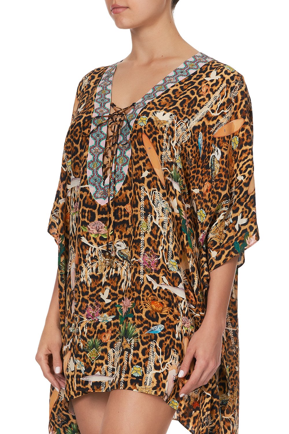 SHORT LACE UP KAFTAN FAUNA ELECTRO