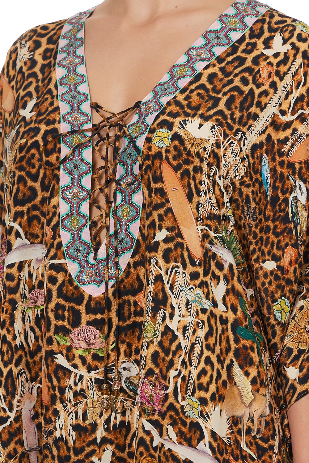 SHORT LACE UP KAFTAN FAUNA ELECTRO