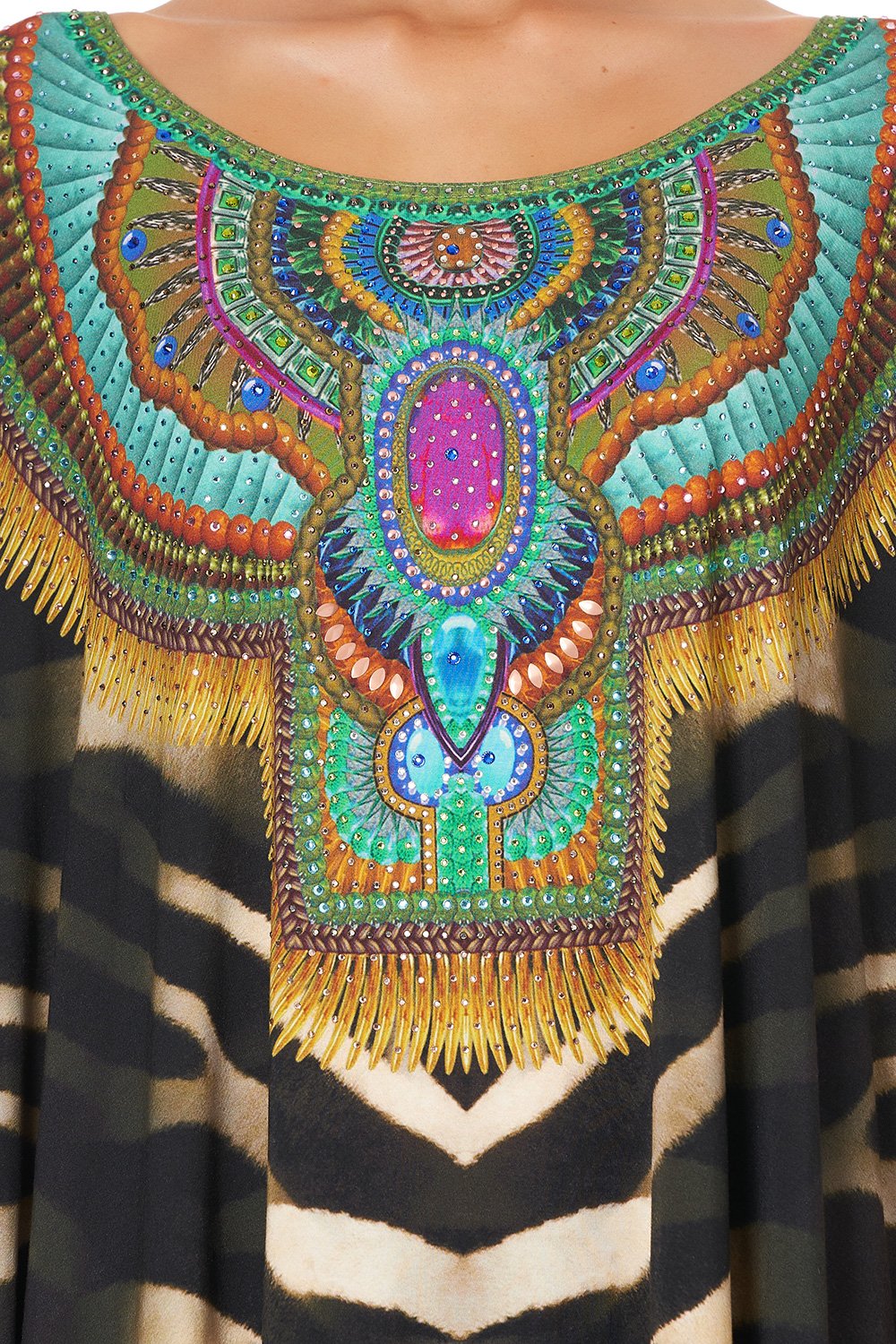 SHORT ROUND NECK LOUNGE KAFTAN BAKORA