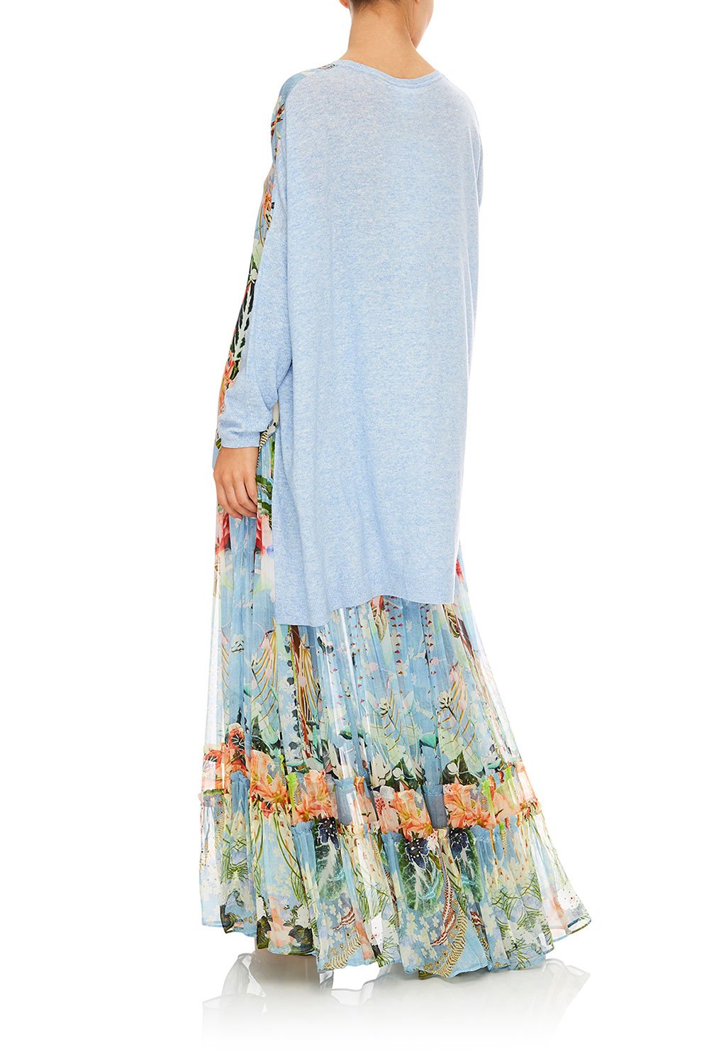 CAMILLA THE STILL ABYSS SILK FRONT BOXY KNIT